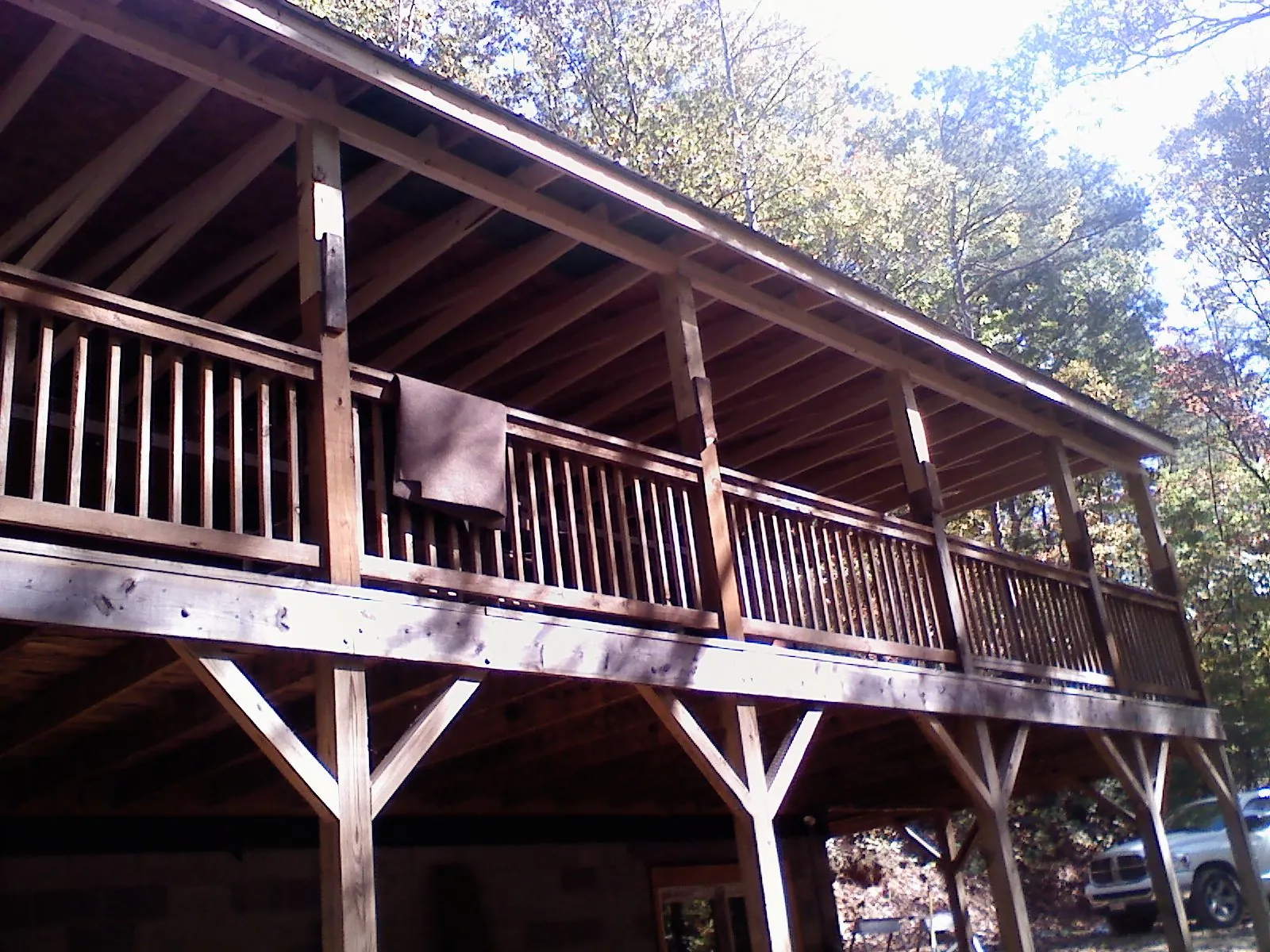 Timber framing under a new elevated porch and deck — Roof Leak Repair in Denham Springs by Roofing Brothers